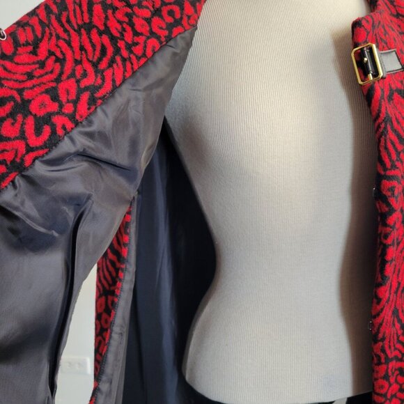 FOCUS 2000 Red/Black Women’s Fall Animal Print Poncho (Size: S/M) - Picture 9 of 16